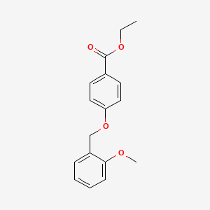 molecular formula C17H18O4 B8397118 4-Ethoxycarbonylphenoxy-(2'-methoxyphenyl) methane 