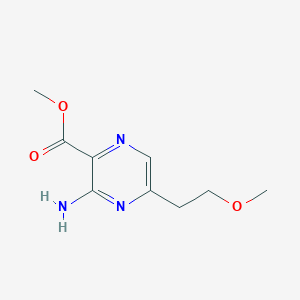 molecular formula C9H13N3O3 B8397130 3-Amino-5-(2-methoxy-ethyl)-pyrazine-2-carboxylic acid methyl ester 