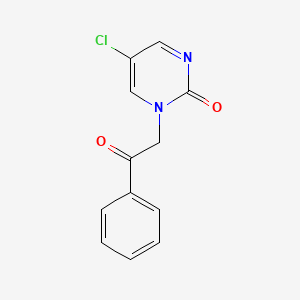 molecular formula C12H9ClN2O2 B8397161 5-Chloro-1-phenacylpyrimidin-2-one CAS No. 81590-29-6