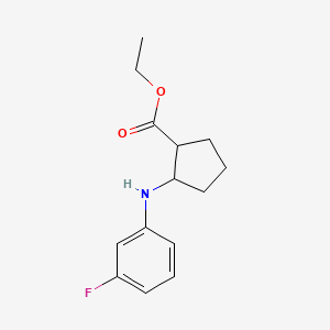 molecular formula C14H18FNO2 B8397162 Ethyl 2-[(3-fluorophenyl)amino]cyclopentanecarboxylate 