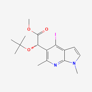 molecular formula C16H21IN2O3 B8397175 methyl(2S)-2-(tert-butoxy)-2-{4-iodo-1,6-dimethyl-1H-pyrrolo[2,3-b]pyridin-5-yl}acetate 