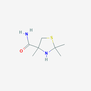 molecular formula C7H14N2OS B8397217 2,2,4-Trimethylthiazolidine-4-carboxamide 