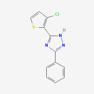molecular formula C12H8ClN3S B8397233 5-(3-Chloro-thiophen-2-yl)-3-phenyl-1H-[1,2,4]-triazole 
