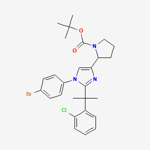 molecular formula C27H31BrClN3O2 B8397236 tert-butyl 2-(1-(4-bromophenyl)-2-(2-(2-chlorophenyl)propan-2-yl)-1H-imidazol-4-yl)pyrrolidine-1-carboxylate 