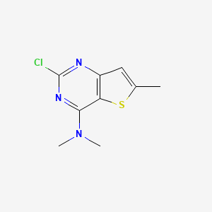 molecular formula C9H10ClN3S B8397297 2-chloro-N,N,6-trimethylthieno[3,2-d]pyrimidin-4-amine 