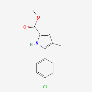 molecular formula C13H12ClNO2 B8397324 methyl-5-(4-chlorophenyl)-4-methyl-1H-pyrrole-2-carboxylate 