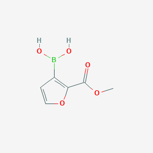 molecular formula C6H7BO5 B8397331 2-Methoxycarbonyl-furan-3-boronic acid 
