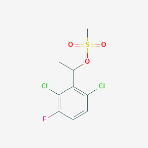 molecular formula C9H9Cl2FO3S B8397339 1-(2,6-Dichloro-3-fluorophenyl)ethyl methanesulfonate 