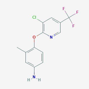 molecular formula C13H10ClF3N2O B8397388 4-(3-Chloro-5-trifluoromethyl-2-pyridyloxy)-3-methylaniline 