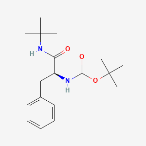 molecular formula C18H28N2O3 B8397417 (S)-[2-[(1,1-dimethylethyl)amino]-2-oxo-1-(phenylmethyl)ethyl]-carbamic acid 1,1-dimethylethyl ester 