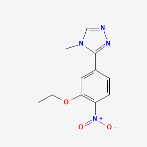 molecular formula C11H12N4O3 B8397430 3-(3-Ethoxy-4-nitrophenyl)-4-methyl-4H-1,2,4-triazole 