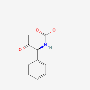 molecular formula C14H19NO3 B8397453 (1S)-1-(tert-Butoxycarbonylamino)-1-phenyl-2-propanone 