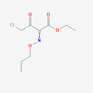 molecular formula C9H14ClNO4 B8397472 Ethyl 4-chloro-3-oxo-2-(propoxyimino)butanoate CAS No. 68401-25-2