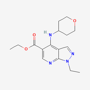 Ethyl 1-ethyl-4-(tetrahydro-2H-pyran-4-ylamino)-1H-pyrazolo[3,4-b]pyridine-5-carboxylate