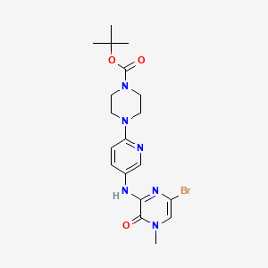 molecular formula C19H25BrN6O3 B8397555 tert-Butyl 4-(5-(6-Bromo-4-methyl-3-oxo-3,4-dihydropyrazin-2-ylamino)pyridin-2-yl)piperazine-1-carboxylate 