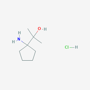 molecular formula C8H18ClNO B8397648 2-(1-Amino-cyclopentyl)-propan-2-ol hydrochloride 