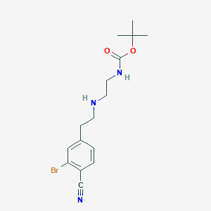 molecular formula C16H22BrN3O2 B8397656 tert-Butyl (2-{[2-(3-bromo-4-cyanophenyl)ethyl]amino}ethyl)carbamate 