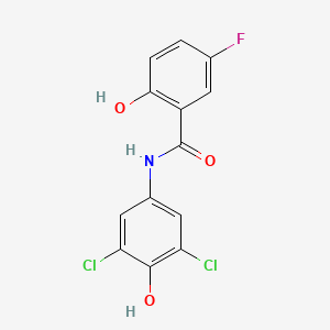 molecular formula C13H8Cl2FNO3 B8397696 3',5'-Dichloro-2,4'-dihydroxy-5-fluorobenzanilide 