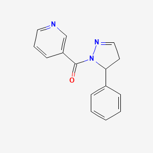 molecular formula C15H13N3O B8397743 1-(3-Pyridylcarbonyl)-5-phenyl-2-pyrazoline CAS No. 121306-57-8