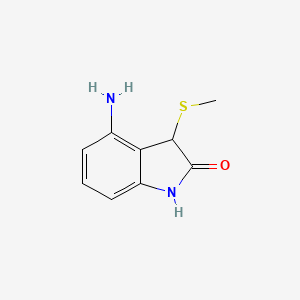 molecular formula C9H10N2OS B8397744 4-Amino-3-(methylthio)indolin-2-one 