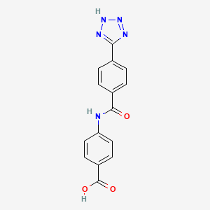 molecular formula C15H11N5O3 B8397773 4-[4-(1H-Tetrazol-5-yl)benzoylamino]benzoic acid 