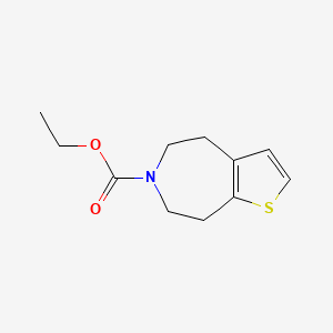 molecular formula C11H15NO2S B8397793 4,5,7,8-Tetrahydro-thieno[2,3-d]azepine-6-carboxylic acid ethyl ester 