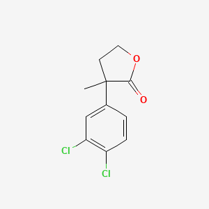 molecular formula C11H10Cl2O2 B8397799 3-(3,4-Dichloro-phenyl)-3-methyl-dihydro-furan-2-one 