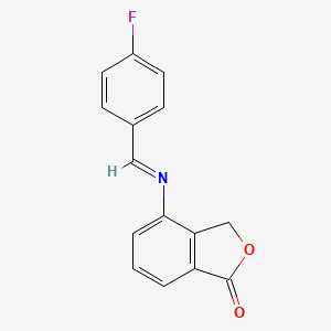 molecular formula C15H10FNO2 B8397803 (E)-4-(4-fluorobenzylideneamino)isobenzofuran-1(3H)-one 