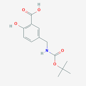 molecular formula C13H17NO5 B8397809 5-(tert-Butoxycarbonylamino-methyl)-2-hydroxy-benzoic acid 