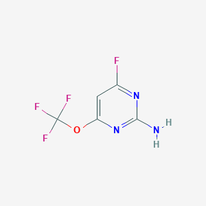 molecular formula C5H3F4N3O B8397955 2-Amino-4-fluoro-6-trifluoromethoxypyrimidine 