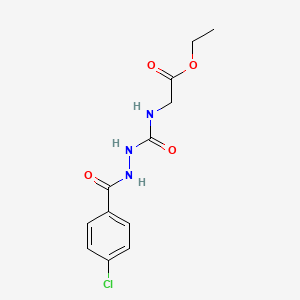molecular formula C12H14ClN3O4 B8398048 Ethyl N-({2-[(4-chlorophenyl)carbonyl]hydrazinyl}carbonyl)glycinate 