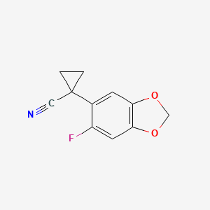 molecular formula C11H8FNO2 B8398135 1-(6-Fluoro-benzo[1,3]dioxol-5-yl)-cyclopropanecarbonitrile 