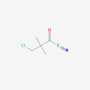 molecular formula C6H8ClNO B8398137 Chloropivaloyl cyanide 