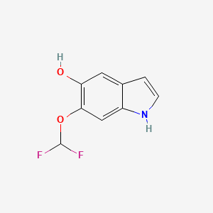 molecular formula C9H7F2NO2 B8398152 6-(Difluoromethoxy)-1H-indol-5-ol 
