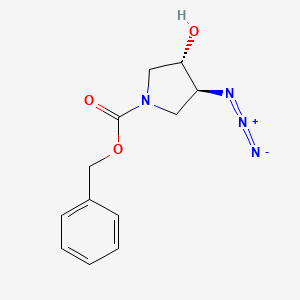 molecular formula C12H14N4O3 B8398153 trans-Benzyl 3-azido-4-hydroxypyrrolidine-1-carboxylate 