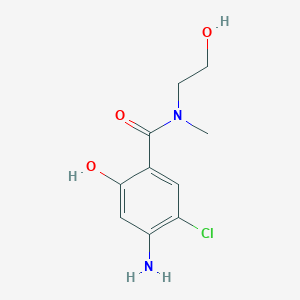 molecular formula C10H13ClN2O3 B8398154 4-Amino-5-chloro-2-hydroxy-N-(2-hydroxyethyl)-N-methylbenzamide 