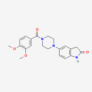 molecular formula C21H23N3O4 B8398191 5-[4-(3,4-Dimethoxybenzoyl)-1-piperazinyl]oxindol 