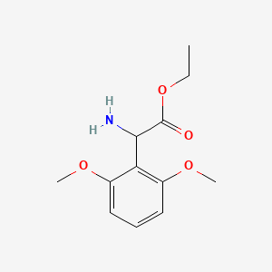 molecular formula C12H17NO4 B8398198 Ethyl 2-amino-2-(2,6-dimethoxyphenyl)acetate 