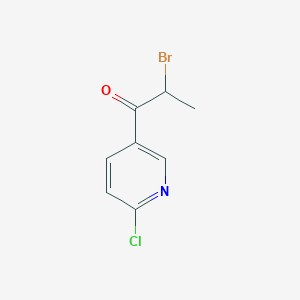 molecular formula C8H7BrClNO B8398233 2-Bromo-1-(6-chloro-pyridin-3-yl)-propan-1-one 