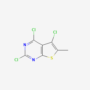 molecular formula C7H3Cl3N2S B8398256 2,4,5-Trichloro-6-methyl-thieno-[2,3-d]-pyrimidine 