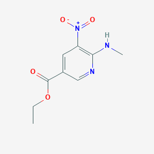 molecular formula C9H11N3O4 B8398273 6-Methylamino-5-nitro-nicotinic acid ethyl ester 