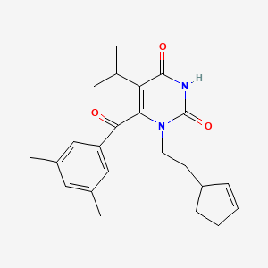 1-(2-Cyclopent-2-en-1-ylethyl)-6-(3,5-dimethylbenzoyl)-5-isopropyl-pyrimidine-2,4-dione