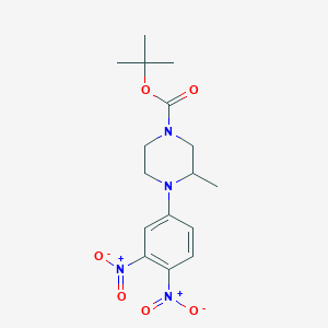 molecular formula C16H22N4O6 B8398349 Tert-butyl 4-(3,4-dinitrophenyl)-3-methylpiperazine-1-carboxylate 