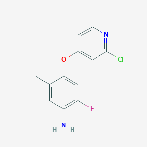 molecular formula C12H10ClFN2O B8398405 4-(2-Chloropyridin-4-yloxy)-2-fluoro-5-methylbenzenamine 