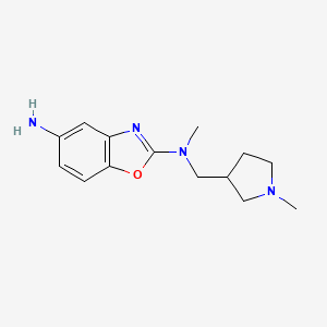 molecular formula C14H20N4O B8398426 Rac-n2-methyl-n2-(1-methyl-pyrrolidin-3-ylmethyl)-benzooxazole-2,5-diamine 