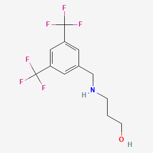 molecular formula C12H13F6NO B8398488 3-(3,5-Bis(trifluoromethyl)benzylamino)propanol 