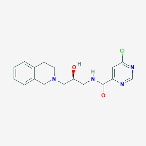 molecular formula C17H19ClN4O2 B8398564 (S)-6-chloro-N-(3-(3,4-dihydroisoquinolin-2(1H)-yl)-2-hydroxypropyl)pyrimidine-4-carboxamide 