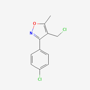 molecular formula C11H9Cl2NO B8398609 4-Chloromethyl-3-(4-chlorophenyl)-5-methylisoxazole 