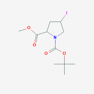 molecular formula C11H18INO4 B8398656 4-Iodo-pyrrolidine-1,2-dicarboxylic acid 1-tert-butyl ester 2-methyl ester 