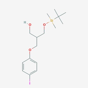molecular formula C16H27IO3Si B8398696 3-{[Tert-butyl(dimethyl)silyl]oxy}-2-[(4-iodophenoxy)methyl]-1-propanol 